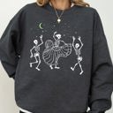 XL Dark Gray Heather Dance Day of the Dead Skeleton Witch Skull Spooky Halloween Costume Theme Sweatshirt