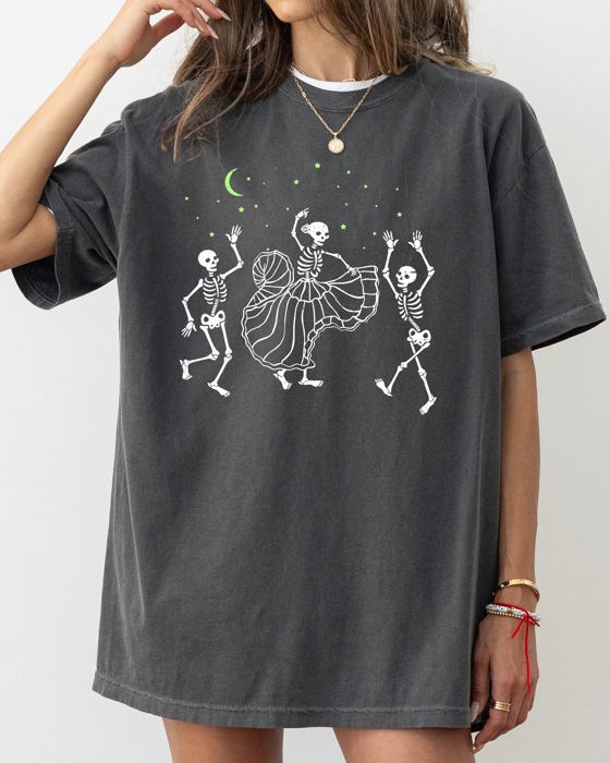 Dance Day of the Dead Skeleton Witch Meme Halloween Costume Aesthetic Comfort Colors Tee
