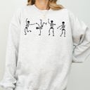 XXL Ash Light Gray Funny Skeletons Dance Ghost Witch Skull Spooky Aesthetic Meme Halloween Sweatshirt