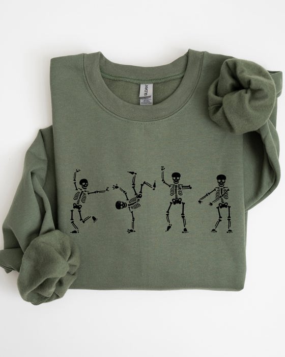 Funny Skeletons Dance Ghost Witch Skull Spooky Aesthetic Meme Halloween Sweatshirt