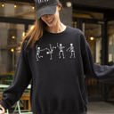 Small Black Funny Skeletons Dance Ghost Witch Skull Spooky Aesthetic Meme Halloween Sweatshirt