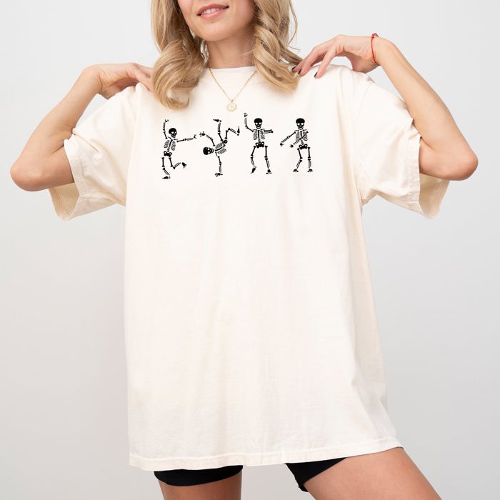 Skeletons Dance Ghost Witch Skull Spooky Halloween Meme Costume Comfort Colors Tee