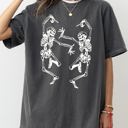 XL Pepper Dark Gray Dancing Skeletons Ghost Witch Skull Spooky Meme Halloween Costume Comfort Colors Tee