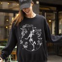  Here For The Boos Skeleton Ghost Witch Skull Spooky Aesthetic Meme Halloween Costume Sweatshirt