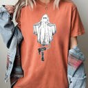  Western Ghost Cowboy Skeleton Witch Skull Spooky Meme Halloween Costume Comfort Colors Tee