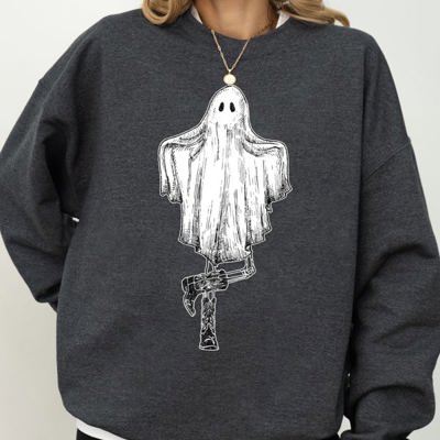Western Ghost Cowboy Skeleton Witch Skull Spooky Aesthetic Meme Halloween Sweatshirt