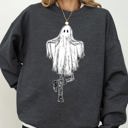  Western Ghost Cowboy Skeleton Witch Skull Spooky Aesthetic Meme Halloween Sweatshirt
