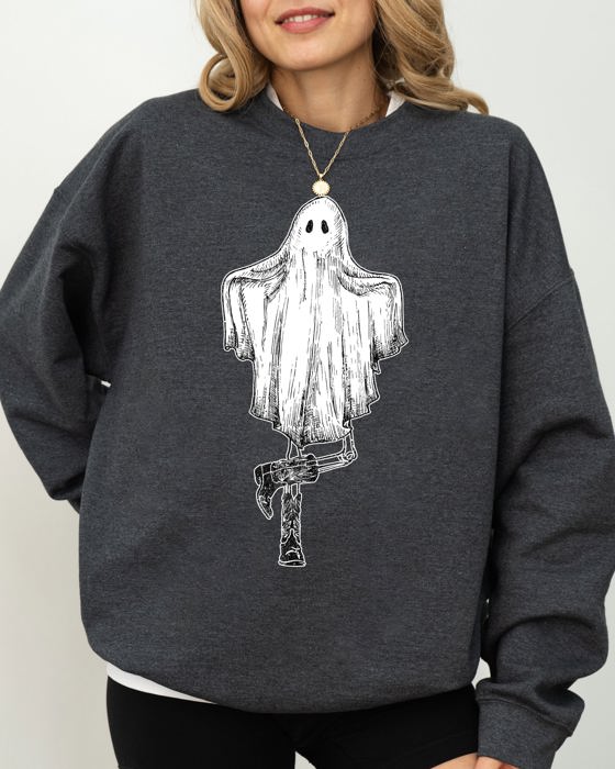 Western Ghost Cowboy Skeleton Witch Skull Spooky Aesthetic Meme Halloween Sweatshirt