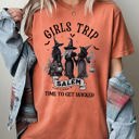  Girls Trip Salem Skeleton Witch Skull Spooky Halloween Costume Meme Comfort Colors Tee