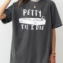 Small Pepper Dark Gray Petty Til I Die Skeleton Witch Spooky Halloween Meme Graphic Edition Comfort Colors Tee