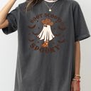 Small Pepper Dark Gray Boot Scootin' Spooky Skeleton Witch Skull Meme Halloween Costume Comfort Colors Tee