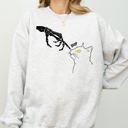 Small Ash Light Gray Boop Cat Skeleton Ghost Witch Skull Spooky Halloween Costume Collection Sweatshirt