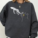 XL Dark Gray Heather Boop Cat Skeleton Ghost Witch Skull Spooky Halloween Costume Collection Sweatshirt