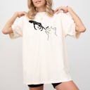 Medium Ivory Cream Boop Cat Skeleton Ghost Witch Skull Aesthetic Halloween Meme Spooky Comfort Colors Tee