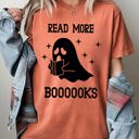 Small Yam Read More Books Ghost Skeleton Witch Skull Spooky Aesthetic Meme Halloween Costume Comfort Colors Tee