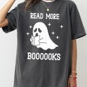 Large Pepper Dark Gray Read More Books Ghost Skeleton Witch Skull Spooky Aesthetic Meme Halloween Costume Comfort Colors Tee