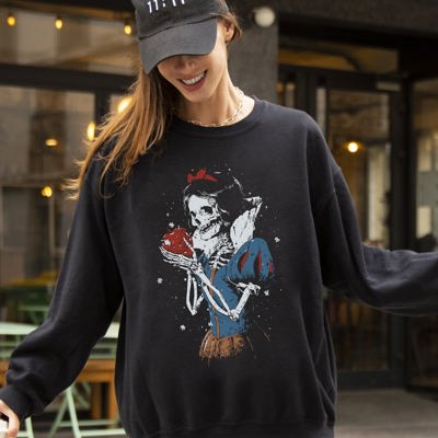 Snow White Skeleton Princess Witch Skull Spooky Aesthetic Meme Halloween Sweatshirt