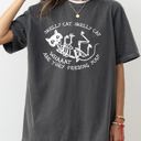 Large Pepper Dark Gray Skelly Cat Skeleton Ghost Witch Skull Spooky Aesthetic Meme Halloween Costume Comfort Colors Tee