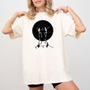 XL Ivory Cream Dancing Skeletons Moon Ghost Witch Skull Spooky Halloween Costume Comfort Colors Tee