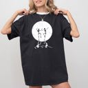 XXL Black Dancing Skeletons Moon Ghost Witch Skull Spooky Halloween Costume Comfort Colors Tee