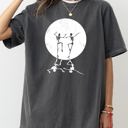Large Pepper Dark Gray Dancing Skeletons Moon Ghost Witch Skull Spooky Halloween Costume Comfort Colors Tee