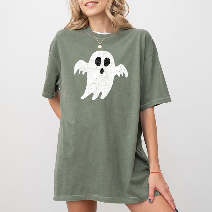 Spooky Ghost Skeleton Witch Skull Halloween Meme Costume Graphic Comfort Colors Tee
