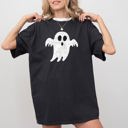 Medium Black Spooky Ghost Skeleton Witch Skull Halloween Meme Costume Graphic Comfort Colors Tee
