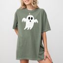 XL Moss Dark Green Spooky Ghost Skeleton Witch Skull Halloween Meme Costume Graphic Comfort Colors Tee