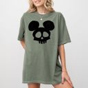 Large Moss Dark Green Mouse Ears Skeleton Ghost Witch Skull Spooky Meme Halloween Costume Comfort Colors Tee