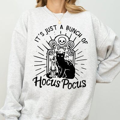 Hocus Pocus Skeleton Cat Ghost Witch Skull Spooky Meme Halloween Night Parade Costume Sweatshirt