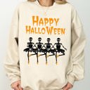 XL Sand Happy Halloween Dancing Skeletons Ghost Witch Skull Spooky Costume Legend Sweatshirt