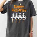 Large Pepper Dark Gray Happy Halloween Dancing Skeletons Ghost Witch Skull Spooky Meme Costume Comfort Colors Tee