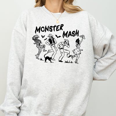 Monster Mash Skeleton Ghost Witch Skull Spooky Aesthetic Meme Halloween Costume Sweatshirt