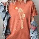  Golf Player Skeleton Ghost Witch Skull Spooky Aesthetic Meme Halloween Comfort Colors Tee