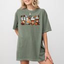 XXXL Moss Dark Green Halloween Coffee Horror Movie Spooky Skeleton Ghost Witch Skull Meme Costume Comfort Colors Tee