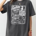 Medium Pepper Dark Gray Salem Book Club Spooky Skeleton Ghost Witch Skull Aesthetic Meme Halloween Vibes Comfort Colors Tee