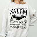 XL Ash Light Gray Salem Medicines Spooky Skeleton Ghost Witch Skull Meme Aesthetic Halloween Costume Sweatshirt