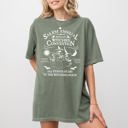 Small Moss Dark Green Salem Annual Witches Convention Spooky Skeleton Ghost Witch Skull Meme Halloween Costume Comfort Colors Tee