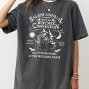 XXXL Pepper Dark Gray Salem Annual Witches Convention Spooky Skeleton Ghost Witch Skull Meme Halloween Costume Comfort Colors Tee