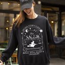 Medium Black The Salem Apothecary Spooky Skeleton Ghost Witch Skull Aesthetic Halloween Meme Costume Sweatshirt
