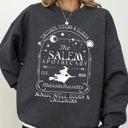 Small Dark Gray Heather The Salem Apothecary Spooky Skeleton Ghost Witch Skull Aesthetic Halloween Meme Costume Sweatshirt