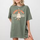 XL Moss Dark Green Creep It Real Ghost Retro Spooky Skeleton Witch Skull Halloween Meme Comfort Colors Tee