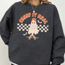 XXXL Dark Gray Heather Creep It Real Ghost Retro Spooky Skeleton Witch Skull Aesthetic Meme Halloween Costume Sweatshirt