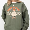 Small Military Green Creep It Real Ghost Retro Spooky Skeleton Witch Skull Aesthetic Meme Halloween Costume Sweatshirt