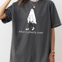 Small Pepper Dark Gray What A Ghostly Scene Spooky Skeleton Ghost Witch Skull Meme Halloween Costume Comfort Colors Tee