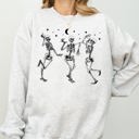 XL Ash Light Gray Dancing Skeletons Sweatshirt