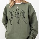XL Military Green Dancing Skeletons Sweatshirt