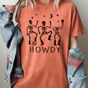 Medium Yam Dancing Skeletons Howdy Spooky Ghost Witch Skull Meme Halloween Costume Comfort Colors Tee