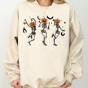  Pumpkin Head Dancing Skeletons Spooky Ghost Witch Skull Meme Halloween Costume Sweatshirt