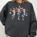  Pumpkin Head Dancing Skeletons Spooky Ghost Witch Skull Meme Halloween Costume Sweatshirt